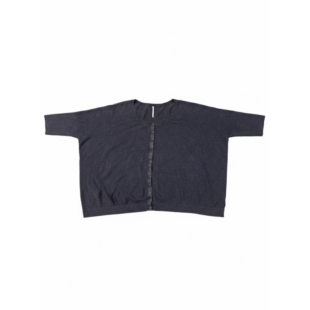We The Free Dark Gray Button-Down Cropped Cardigan